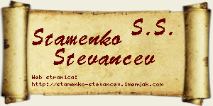Stamenko Stevančev vizit kartica